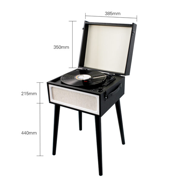 Vintage-style Record Player with Built-in Speakers and Stand - Image 8