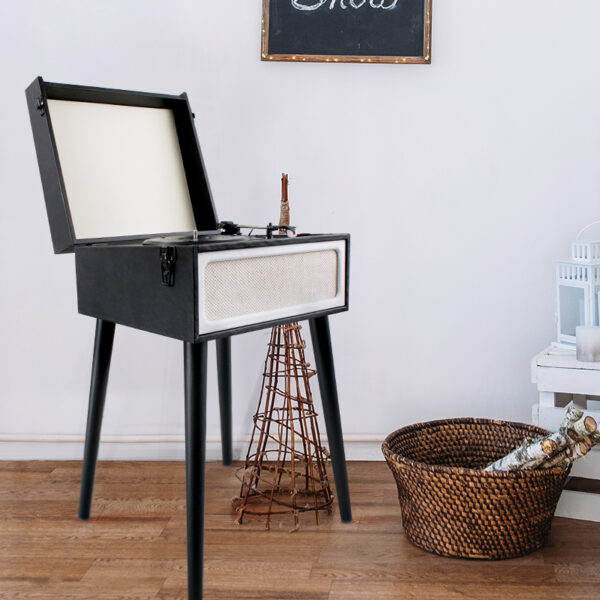 Vintage-style Record Player with Built-in Speakers and Stand - Image 7