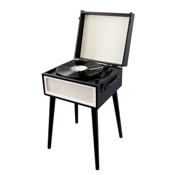 Vintage-style Record Player with Built-in Speakers and Stand - Image 3