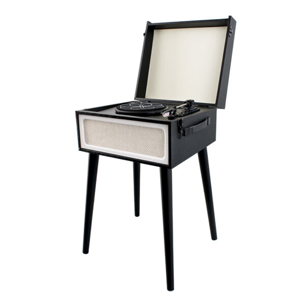 Vintage-style Record Player with Built-in Speakers and Stand - Image 2